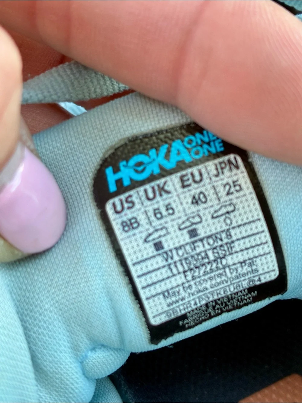HOKA One One Clifton 8 Summer Song Ice Flow Sneakers Size 8